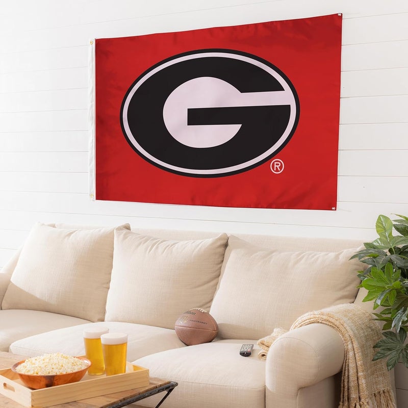 BSI NCAA Georgia Bulldogs 3 x 5 Outdoor Flag Durable with Grommets | Heavy Duty Flag & Banner for Garden Patio | Indoor Wall Decor for Room | Works with Flag Poles for Outside House (Red) - Image 2